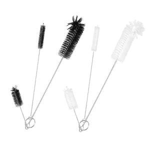 Three Piece Multifunctional Cleaning Brushes 304 Stainless Steel and Nylon Spiral Soft Brush for Cup Pipe Cleaning