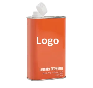 Tinplate Laundry Detergent Packaging Can with Screw Cap Custom Capacity Printed Metal Storage Can for Household Liquid Detergent