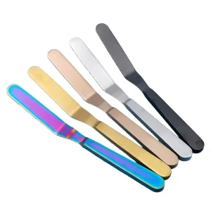 Titanium-Coated Metal Chef Spatula and Plating Scraper for Molecular Gastronomy