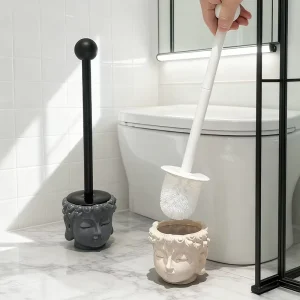 Toilet Brush Set Toilet Cleaning Brush Household Soft Bristle Brush Bathroom Toilet Long handled Cleaning Brush with Base