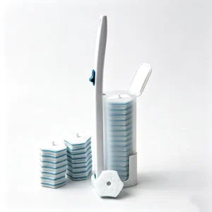 Toilet Brush Set with Disposable Heads Built-In Cleaning Agent Easy Replacement Ideal for Clean and Fresh Toilets