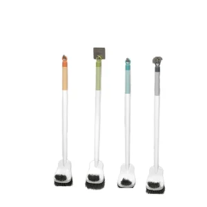 Toilet Brush and Holder Set with Plastic Handle and Nylon Brush Portable Bathroom Cleaning Tool