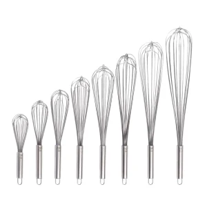 Top Selling Eco friendly Metal Kitchen Accessories 10 24 Inch Hand Egg Beater Food Whisk Household Commercial Baking Tools