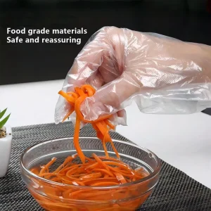 Transparent Disposable Food Grade PE Gloves Lightweight & Waterproof for Household Cleaning Kitchen Food Handling