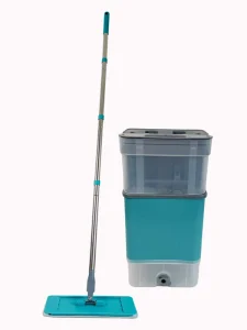 Transparent Household Flat Mop with Clean and Dirty Separation Steel Pole Dry and Wet Squeezing Features