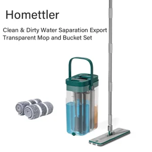 Transparent Mops Flat Mop Magic Handle Eco Friendly High Dehydration Rate Reusable Mop Pads for Dry Wet Floor