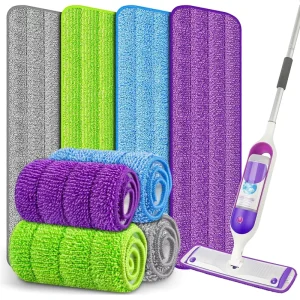 Trapezoidal Microfiber Water Spray Mop Pad Reusable 41x14cm for Kitchen Bathroom and Balcony Floors