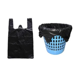 Trash Bags Vest Style Household Hotel Property Black Plastic Disposable Bags Model 3350 in Stock