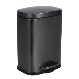 Trash Bin Waste Bin Garbage Can Metal Pedal Stainless Steel Soft White Storage Packing Office