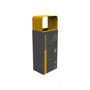 Traust Modern Luxury Eco Friendly Grey Outdoor Public Metal Trash Bin Receptacle Recycling Container Sorting Garbage Waste