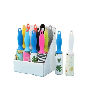 Travel Portable Cat Hair Remover Lint Roller Extra Sticky Mini Pet Hair Removal Tool Manual Style Made of Plastic