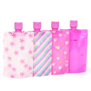 Travel Reusable BPA Free Pouches Shampoo Shower Gel Laundry Detergent Skincare Products Spout Bag Design Vivd Color Easy Use