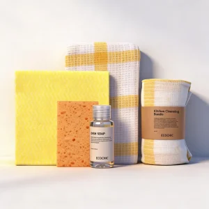 Travel-Size Eco-Friendly Concentrated Kitchen and Laundry Cleaning Kit for Vacation Rentals