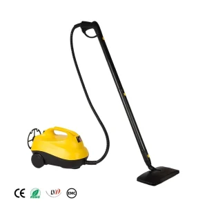 Trendy Multi Function Integrated Cord Storage Handle 1.5L Tank Dual Extension Tube Floor Mop Kit Wheeled Steam Cleaning Device