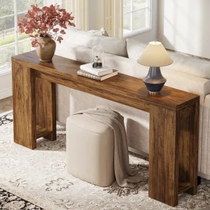 Tribesigns 70.9 Inch Extra Long Console Table Farmhouse Wood Sofa Table Behind Couch Narrow Entryway Accent Table