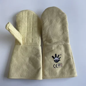 Two Fingers Kevlarr Gloves High Temperature Resistant Oven BBQ Gloves with Lining Household Barbecue Gloves Heat Resistant
