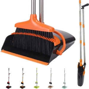 Two Piece 2 in 1 Hand Style Mop and Trash Shovel Set Soft Household Plastic Cleaning Broom and Dustpan Set