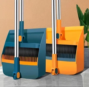 Two Piece Rotatable Folding Broom Set with Plastic Handle Thickened Soft Fur Dustpan for Home Use Hand Style Brooms Dustpans