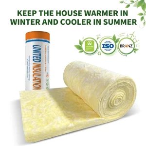 UL Green Guard High Quality Excellent Glass Wool Roll R25 8” Thermal Insulation Material Fiberglass Blanket for America