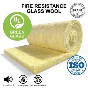 UL Green Guard R21 40ft Glass Wool Roll Thermal Insulation Construction Use ASTM UL Fire Stopping Materials Fiberglass Blanket