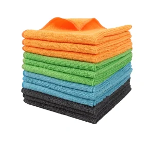 US Spot Reusable Microfiber Cleaning Cloth Dusting Cloth for House Kitchen Car Mixed 4 Colors Size 12x12in