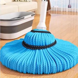 Ultra Fine Fiber Microfiber Mop Head Water Absorbing Self Twisting <300ml Capacity Extendable Stainless Steel Handle High