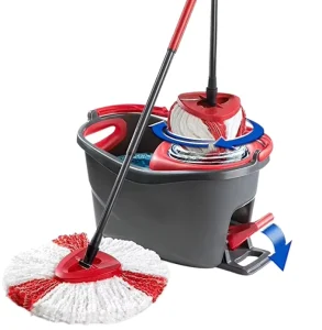 Ultra Fine Fiber Mop and Bucket Set with 360-Degree Rotating Steel Handle for Floor Cleaning