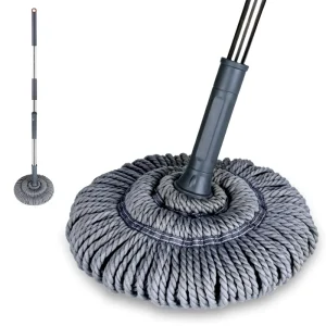 Ultra fine Fiber Water Mop 135cm Rotation Self twisting Telescopic Long Handle Stainless Steel Antibacterial 70 80% Mop