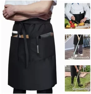 Unisex Adjustable Service Apron Half Waist Apron for Cross Border Restaurants Hotels Kitchens and Cleaning Stain Resistant Apron