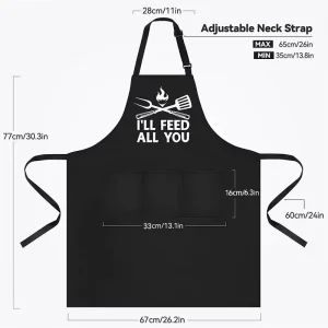 Unisex Cooking Kitchen Restaurant Work Apron Pocket Customized Color Chef Waiter Apron Custom Logo Reusable