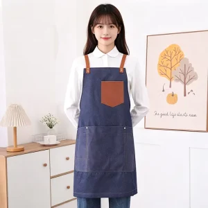 Unisex Garden Restaurant Cafe Chef’s Jeans Long Denim Apron for Men and Women