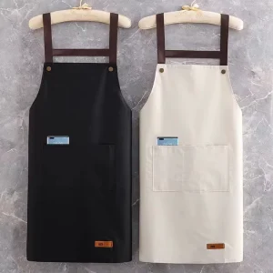 Unisex Large Pocket Adults Cleaning Heavy Duty Black Waterproof Apron Advanced Plastic Kitchen Apron