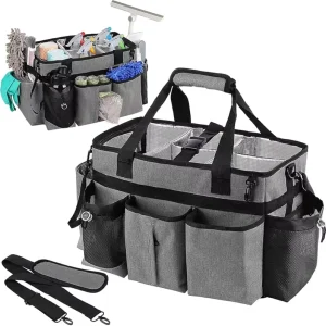 Unisex OEM Large Capacity Polyester-Lined Tote Tool Bag for Housekeeping and Cleaning Supplies