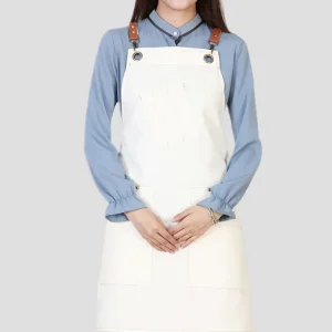 Unisex Sleeveless Bib Aprons Polyester Cotton Canvas Lightweight Durable Breathable Adjustable Waist Multiple Pockets