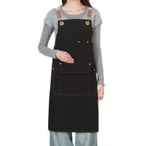 Unisex Sleeveless Polyester Cotton Canvas Cooking Kitchen Restaurant Work Aprons Adjustable Waist Customizable Logos