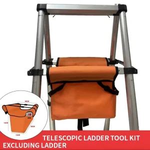 Universal Extension Ladder Tool Bag Heavy Duty 600D Oxford Waterproof Hanging Organizer for Telescopic Step Ladder