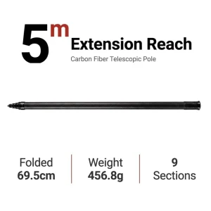 Universal Extension Pole for Action Camera Smartphone Carbon Fiber Selfie Stick 1/4″ 3/8″ Mount Handheld Monopod for Vlogging