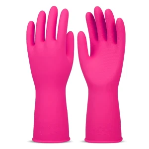 Unlined Lightweight Latex Coated Flexible Waterproof Long-lasting for Daily Washing Cleaning Latex Cleaning Gloves