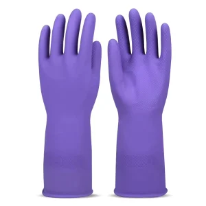 Unlined Textured Palm Dip Molded Waterproof Non-slip Reusable for Kitchen Dishwashing Latex Household Gloves