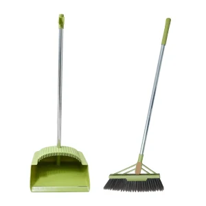 Upgrade Broom with Dustpan Combo Set Household Cleaning Tools Soft Fiber Brush Head Cleaning Kit Combo