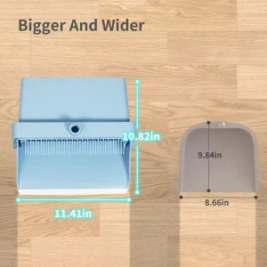 Upgrade Long Handle Broom Dustpan Set for Home Use 120cm Aluminum Stick PP Head 3 PCS for Kitchen Office Lobby Floor Cleaning