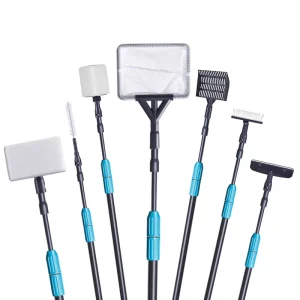 Upgraded 7 in 1 Telescopic Eco-Friendly Plastic Aquarium Cleaning Tools Kit Brush for Home Fish Tank with Long Handle