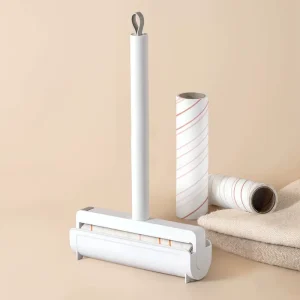 Upgraded Stainless Steel Telescopic Lint Roller 20CM Wide Sticky Sheets for Clothes Carpet and Home Cleaning