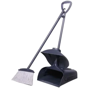 Upright Design Gap Cleaning Brush Long Handled Broom and Dustpan Set for Tiled Floors and Bathroom Use