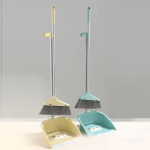 Upright Standing Home Floor Cleaning Sweeper Plastic Broom With Long Handle PP Material Broom And Dustpan Set
