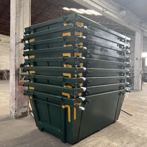 Used Outdoor Construction Skip Container Waste Sorting Recycling Metal Skip Trash Bin with Lid
