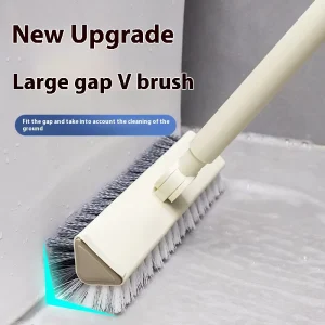 V-Shaped Gap Scrub Brush Double-Sided Stiff and Soft Bristles for Bathroom Tiles