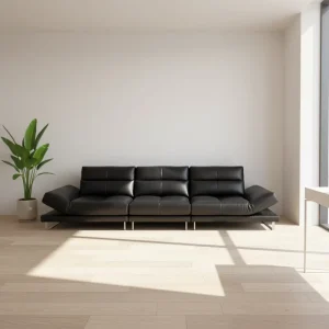 VONLIVA Living Room Sofas Genuine Leather Sofa Sofa Set Furniture Europe Black Sofa Apartment Factory Villa Sofa