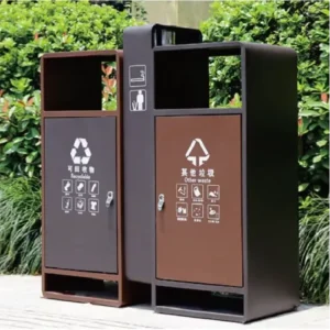 Various Styles Large Capacity Outdoor Waste Bins Rectangular Induction Type Sturdy Eco Friendly 60L/100L Trash Cans for Park