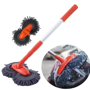 Vehicle Cleaning Tool Car Wash Mop Mitt Length Adjustable Long Handle and 360 Rotating Cleaning Head for Telescopic Car Washing
